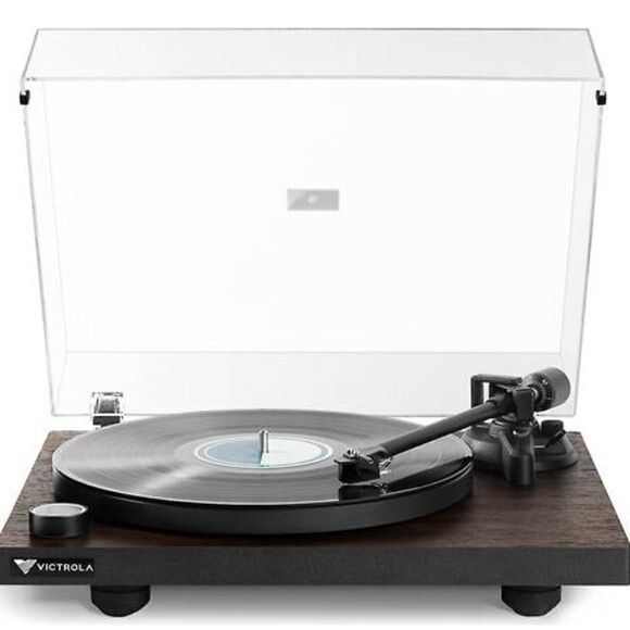 VICTROLA PREMIER T1 TURNTABLE NEW DARK WALNUT FACTORY SEALED - Picture 1 of 11